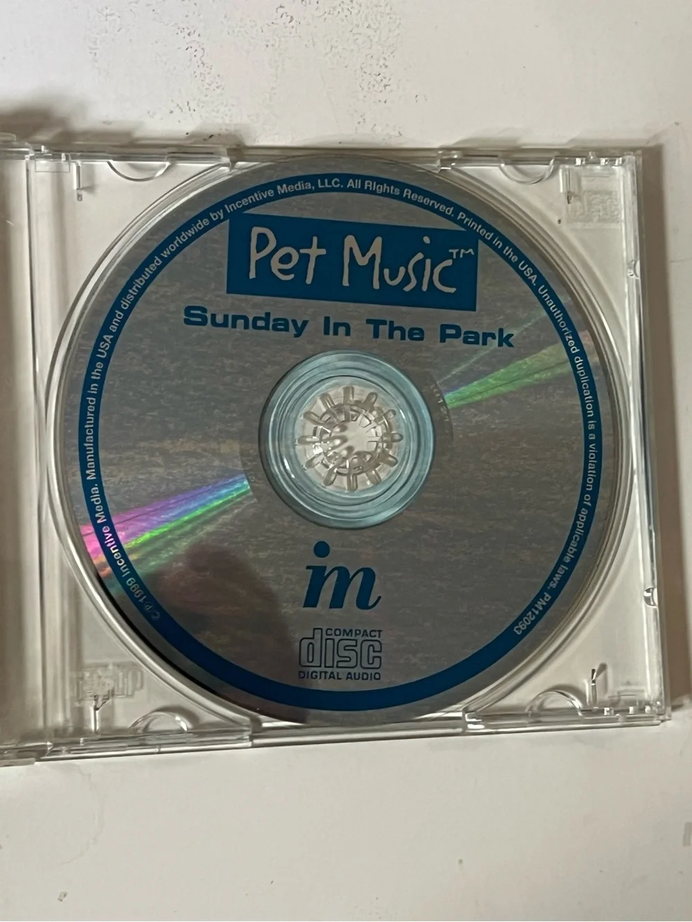 PET MUSIC SUNDAY IN THE PARK CD Some wear on case, otherwise in good condition